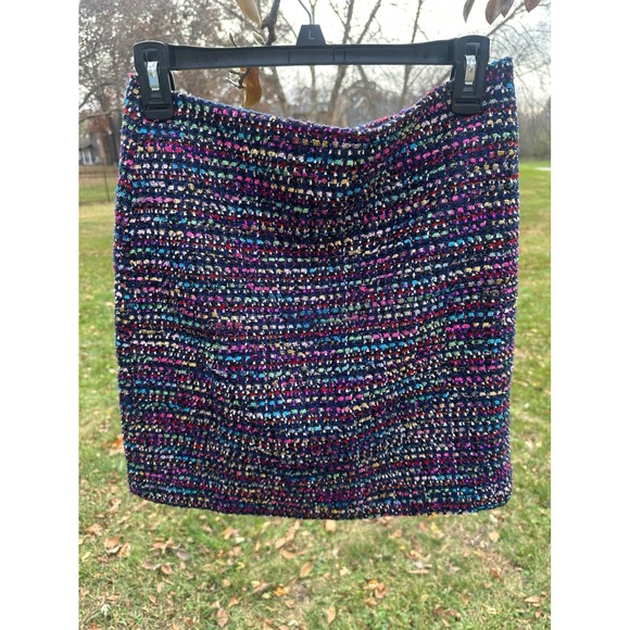 LOFT Dresses & Skirts - NWT Loft Navy Tweed Women's Skirt| Multicolor hints of shimmer mini skirt | SZ 4